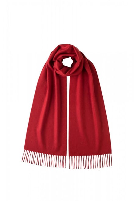 Geweven sjaal - Wintersjaal - Rood - Warm en stijlvol - 187x47 cm - Jonyx