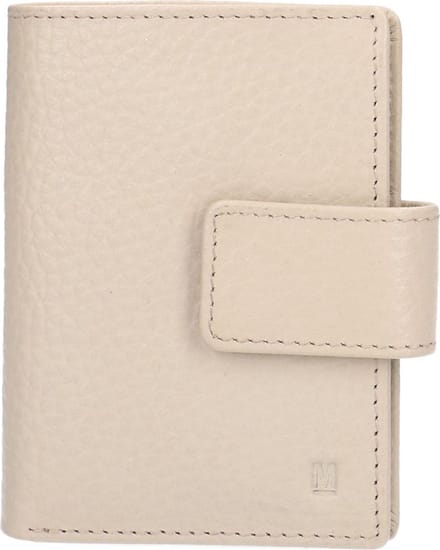 Manfield - Dames - Beige leren portemonnee - Maat 1