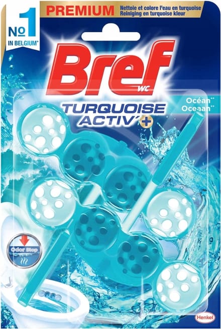 Bref WC - Turquoise Activ+ - Toiletblok - Oceaan - 2 Blokken
