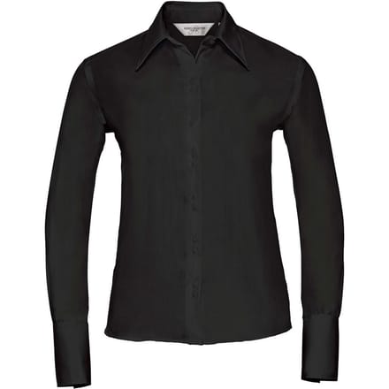 Russell Collection Dames/Dames Ultimate Non-Iron Shirt met Lange Mouwen (Zwart)