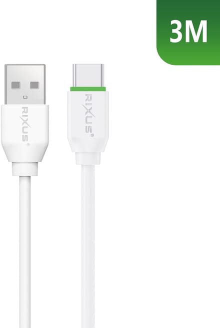 Rixus RX2017AC Data Sync And Fast Charge Cable USB To USB-C 3m