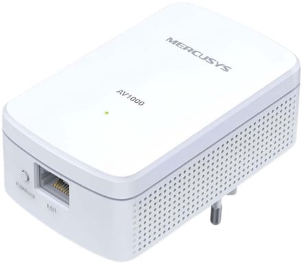 Mercusys, CPL Ethernet Kit 1000 Mbps 2 RJ45 Adapters met AES-encryptie, Wit