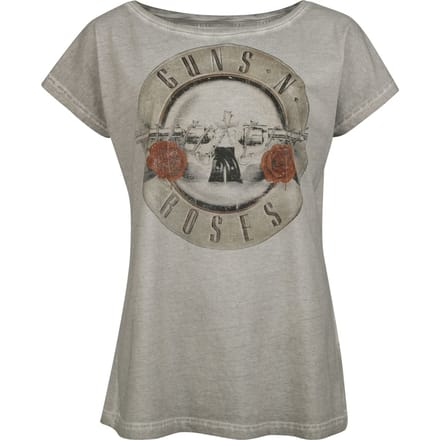 Guns N' Roses Bullet Logo Dames T-shirt - grijs - XL
