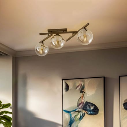 EMIBIG LIGHTING Plafondlamp Smart, zwart/grafiet, 3-lamps