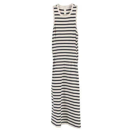 T Alexander McQueen gebreide gestreepte midi-jurk in blauwe wol