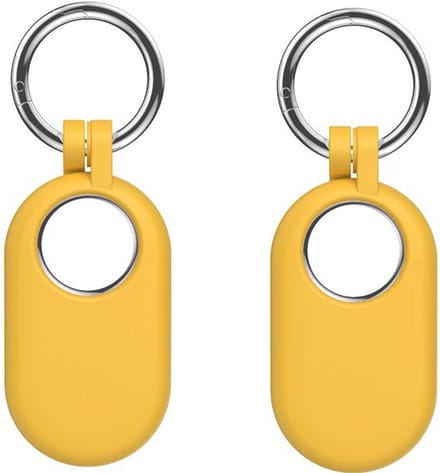 Sleutelhanger geschikt voor Samsung SmartTag 2 - Siliconen - 2 stuks - Geel - CHPN