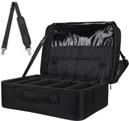 YOR® Visagie Koffer - Make Up Koffer - Make Up Organizer - Zwart - 45cm x 32cm x 21cm