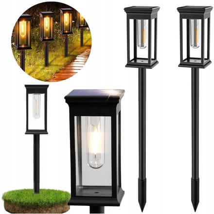 Azaris - Solar Tuinlampen - Set van 2 - Grondspots met pin - Industrieel Design - Waterdicht