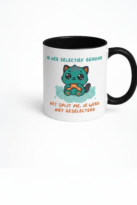 Ik Heb Selectief Gehoor Kat Mok - Cadeau voor Koffieliefhebbers