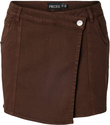 Pieces Broek Pcsalume Mw Denim Skort 17165310 Chicory Coffee Dames Maat - L