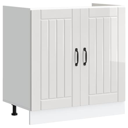 vidaXL - Spoelbakonderkast - Lucca - bewerkt - hout - hoogglans - wit