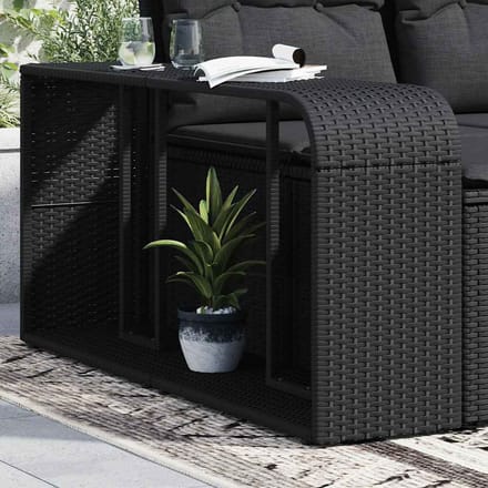 vidaXL - Opbergplanken - 2 - st. - Zwart - Poly - Rattan