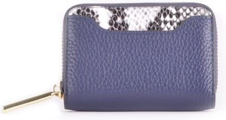 Giuliano lederen pasjeshouder snake - donkerblauw - made in Italy