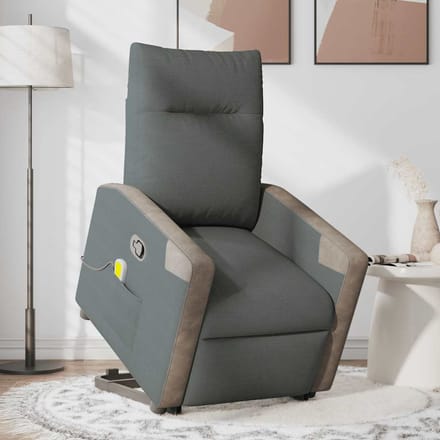 vidaXL - Sta-op-massagestoel - verstelbaar - stof - donkergrijs