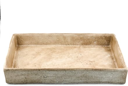 HomeBound by KY | Aardewerk dienblad vierkant beige | 30x20x4,5cm | dienblad tray off-white