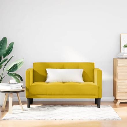 vidaXL - Loveseat - bank - geel - 111 - cm - fluweel