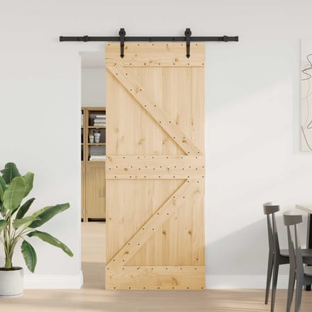 vidaXL - Schuifdeur - NARVIK - Naturel - en - Zwart - 85 - x - 210 - cm - (152,5 - cm)