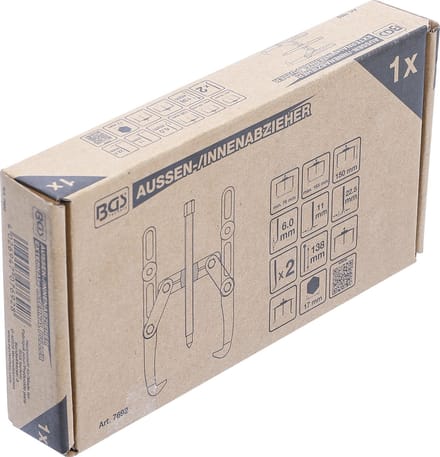 BGS Buiten binnen lagertrekkerset, 2 armig 76 - 165 mm