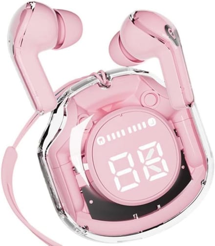 Draadloze Hoofdtelefoon Bluetooth 5.3 met Transparant Design en IPX4 Waterdicht