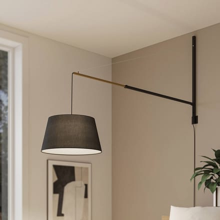 Lucande wandlamp Beleza, hoogte 150 cm, uitschuifbaar, textiel