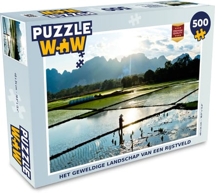 Puzzel Het geweldige landschap van een rijstveld - Legpuzzel - Puzzel 500 stukjes
