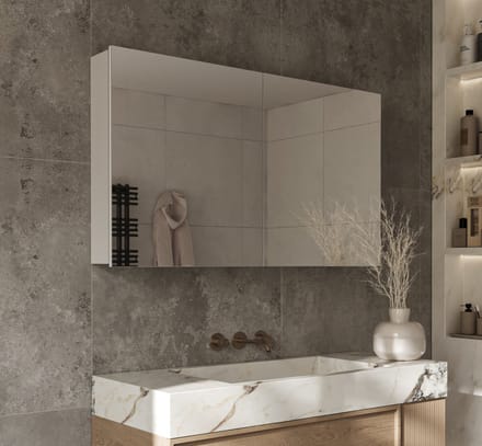 Schaere - Aluminium Badkamer Spiegelkast - Spiegelverwarming - Stopcontact Inclusief Usb - Make-Up Spiegel - Sensor Schakelaar 120×70 cm