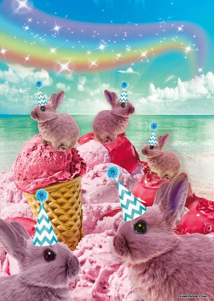 Poster Ice Konijntje Icecream Konijnenposter