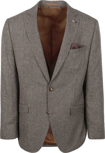 Suitable Colbert Heleen Melange Bruin - Maat 54 - Heren blazer