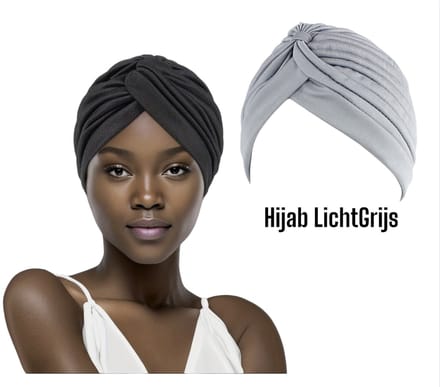 Cabantis Hijab - Hoofddeksel - Islamitisch - Tulband - Chemo - Muts - Licht Grijs