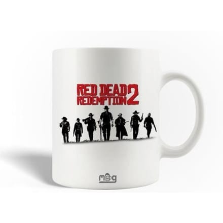 Mug en Céramique - Red Dead Redemption 2 - Logo Noir Rouge - 30cl - Compatible Lave-Vaisselle - 9,5 cm