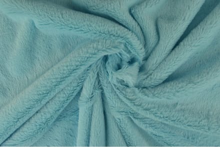 1 meter zachte bont stof - Aqua blauw - 155cm breed