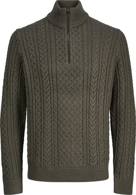 JACK&JONES - JPRBLUSEAN KNIT CABLE HALF ZIP SN - Heren - Gebreide truien