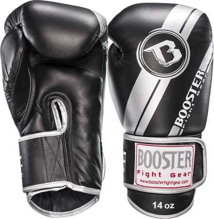 Booster BGL V3 Leren Bokshandschoenen – Zwart/Zilver – 12oz