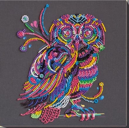 Borduurpakket met KRALEN - ONE NIGHT - ABRIS ART - 20 x 20 cm