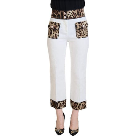 Cropped Broek met Luipaardprint Detail