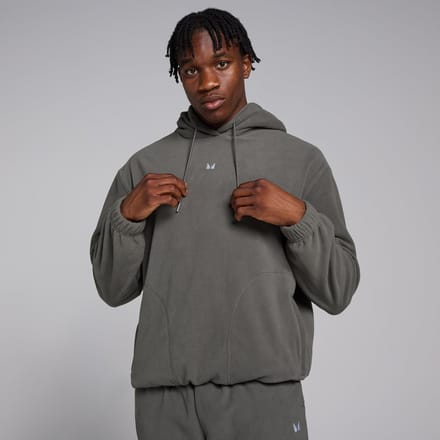 MP hoodie van fleecestof voor heren - Metaalgrijs - XS