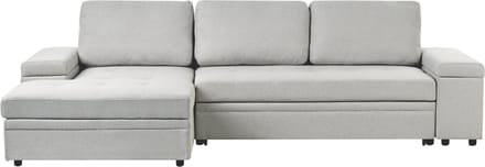 HRISEY - Hoekbank - Lichtgrijs - Polyester