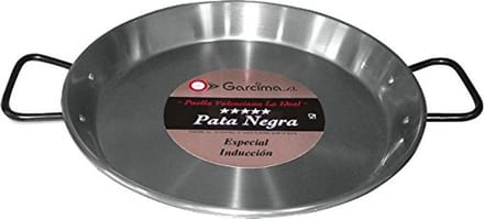 Paella Pan - Kookpan Steel - Grote Maaltijden Maken - Dubbel Gauge Staal - 42 cm - Zilver