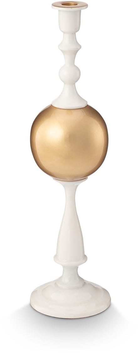 Pip Studio Kandelaar Sphere - Kaarsenhouder van Metaal - Wit/ Goud - 44cm