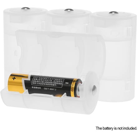 4 stuks batterij converter adapter AA naar D formaat batterij beschermhoes houder PP materiaal wit