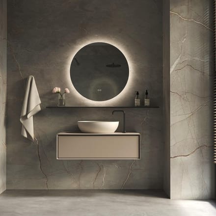 HIPP Design Phantom Ronde LED spiegel - 100 cm - Directe en Indirecte LED Verlichting - Spiegelverwarming - Kleurenwissel - Touch Dimmer