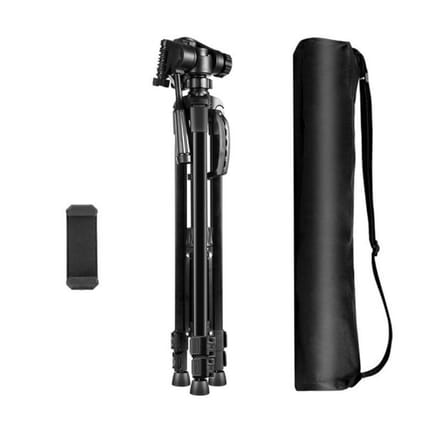 Puluz Aluminum Live Selfie Tripod with 3D Head and Phone Holder (Black)