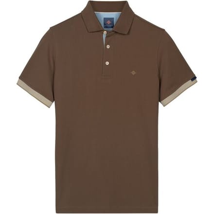 Baileys Polo Two-Tone Details Cotton Subtle Stretch Taupe / male