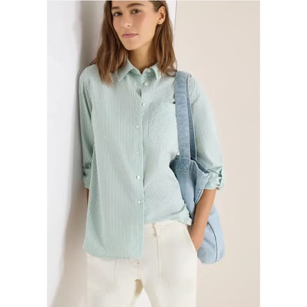Gestreepte seersucker blouse