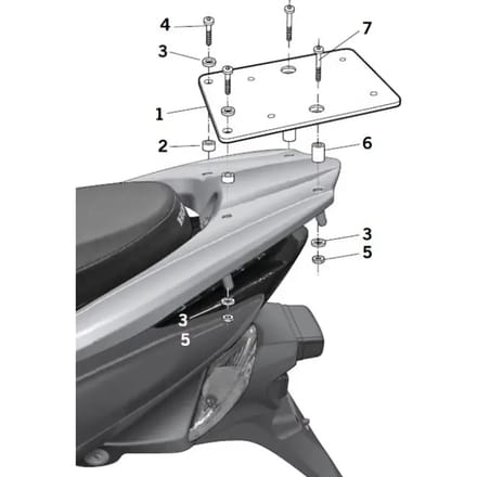 Support de top case Shad pour Scooter Honda 125 Vision 2011 à 2022 H0VS12ST Neuf