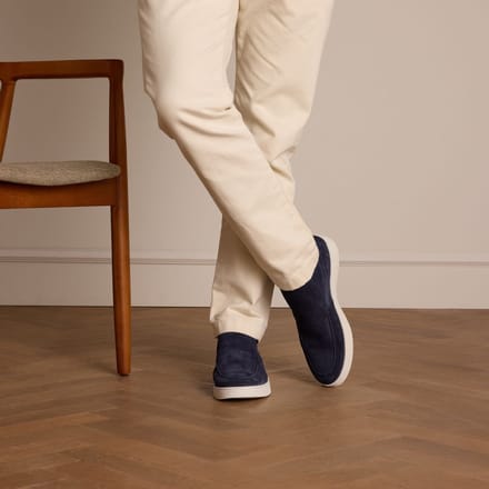 Manfield - Heren - Blauwe suède boots - Maat 41