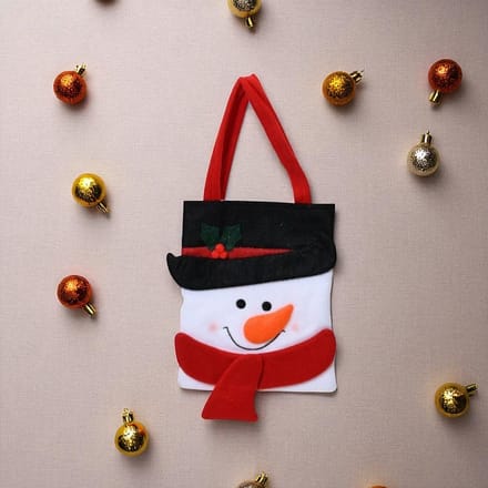 Cadeautasje voor Kerst met Sneeuwpop - Herbruikbaar en feestelijk