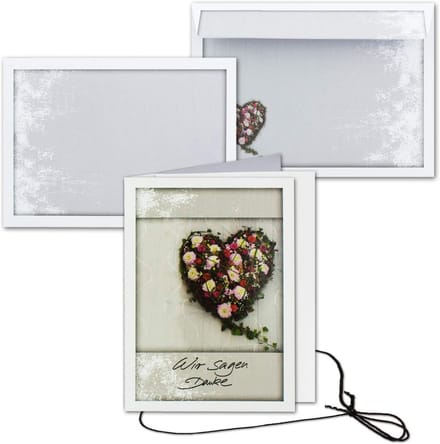 Set van 8 elegante condoleancekaarten met envelop en extra inlegbladen