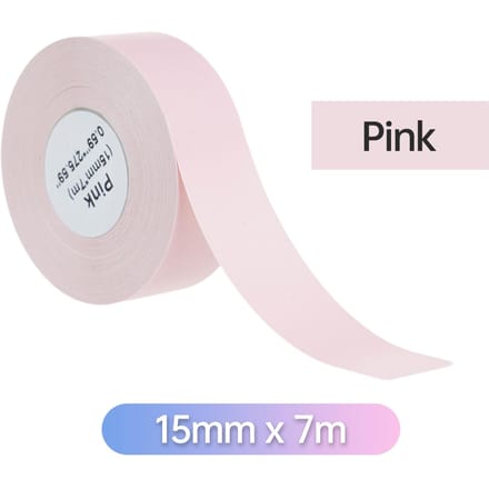 Étiquette thermique en papier continu, ruban adhésif en rouleau, autocollant, code-barres, prix, taille, nom rose