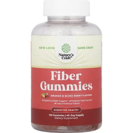 Nature's Craft, vezelgummies, sinaasappel & gemengde bessen, 120 gummies